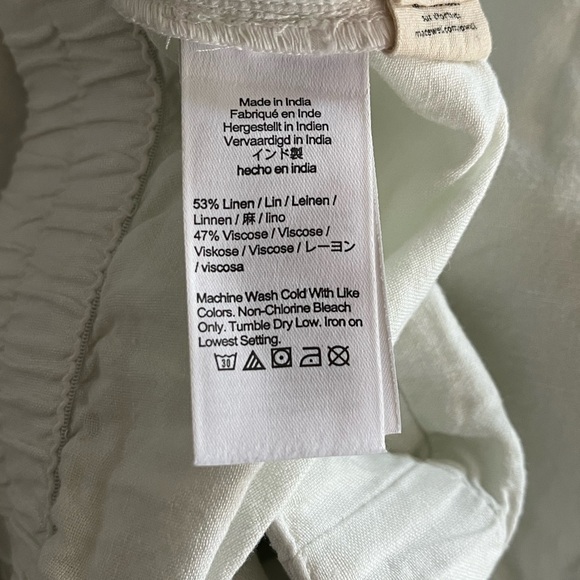 Madewell Linen-Blend Pull-On Pleated Shorts: Earth-Dyed Edition - Mint Botanical - Picture 11 of 12